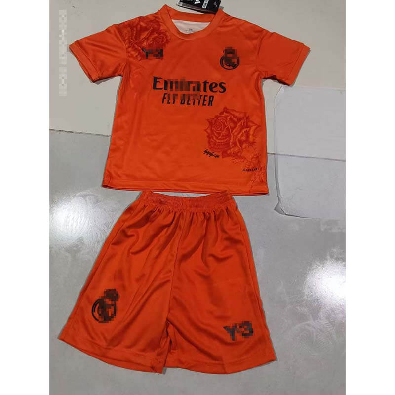 Camiseta De Portero Real Madrid Naranja 2023/2024 4th Niño Kit